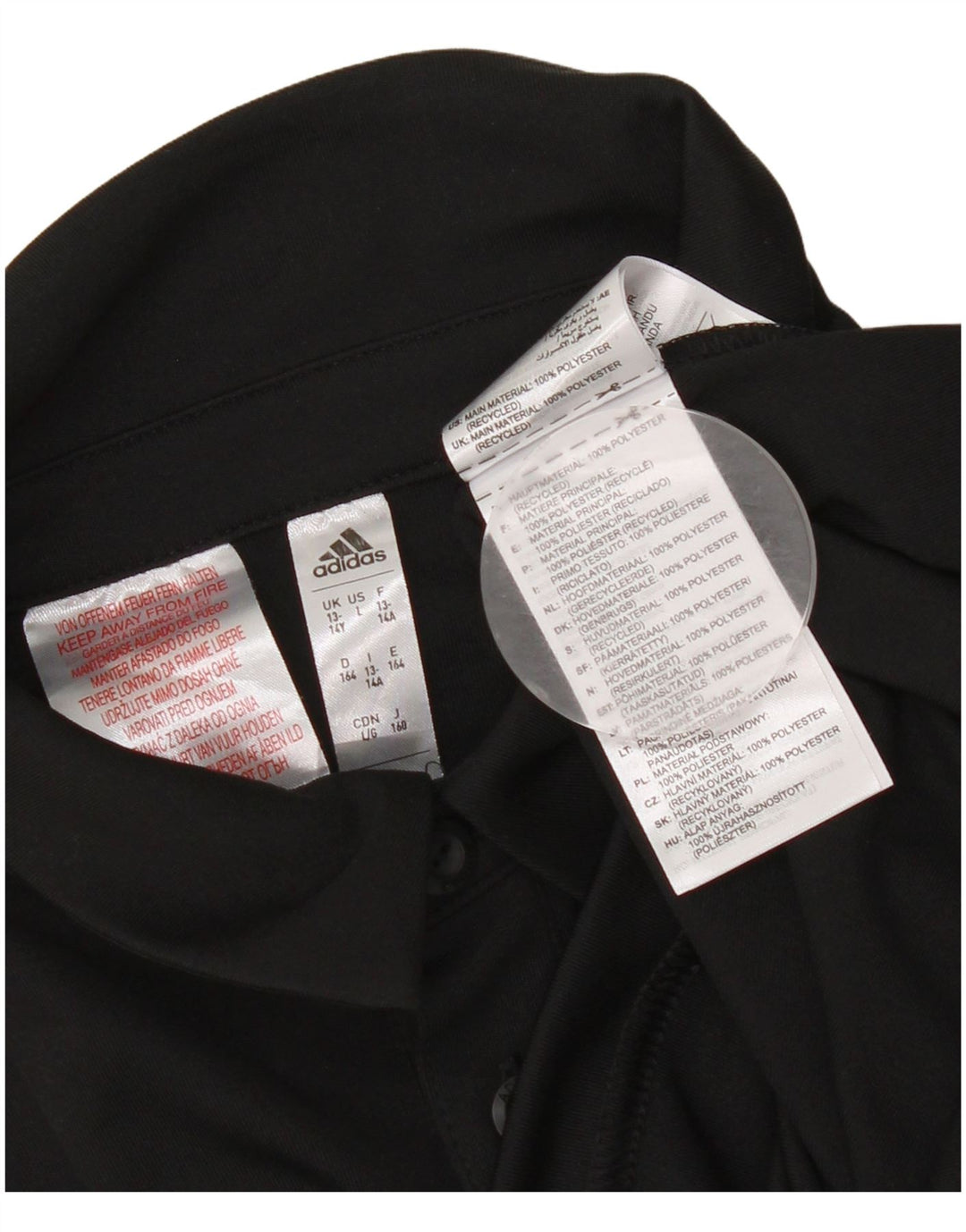 Polo Adidas Menino Aeroready 13-14 Anos Preto Poliéster