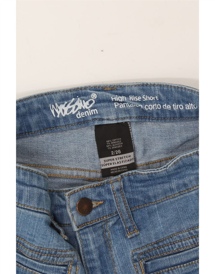 MOSSIMO Womens Super Strech Denim Shorts US 2 XS W26 Blue Cotton Vintage Mossimo and Second-Hand Mossimo from Messina Hembry 