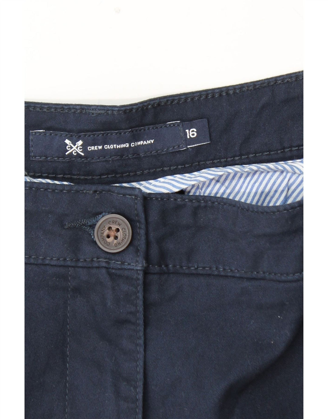 CREW CLOTHING Calça Chino Cônica Feminina Reino Unido 16 Grande W38 L29 Azul Marinho