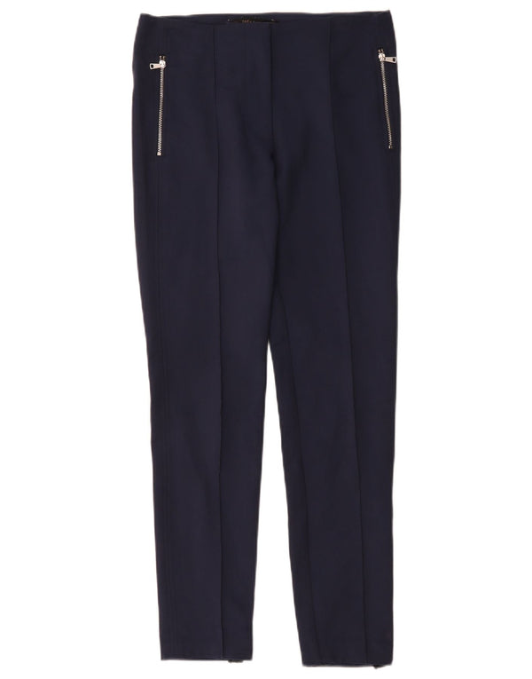 Calça feminina casual slim Zara XS W24 L27 azul marinho