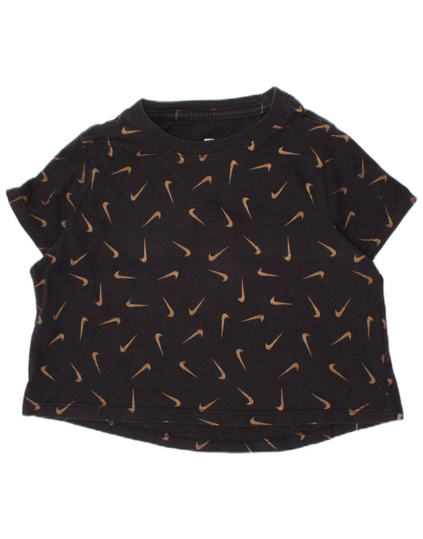 Camiseta Nike Girls Graphic Top 8-9 Anos Pequena Preto Manchado