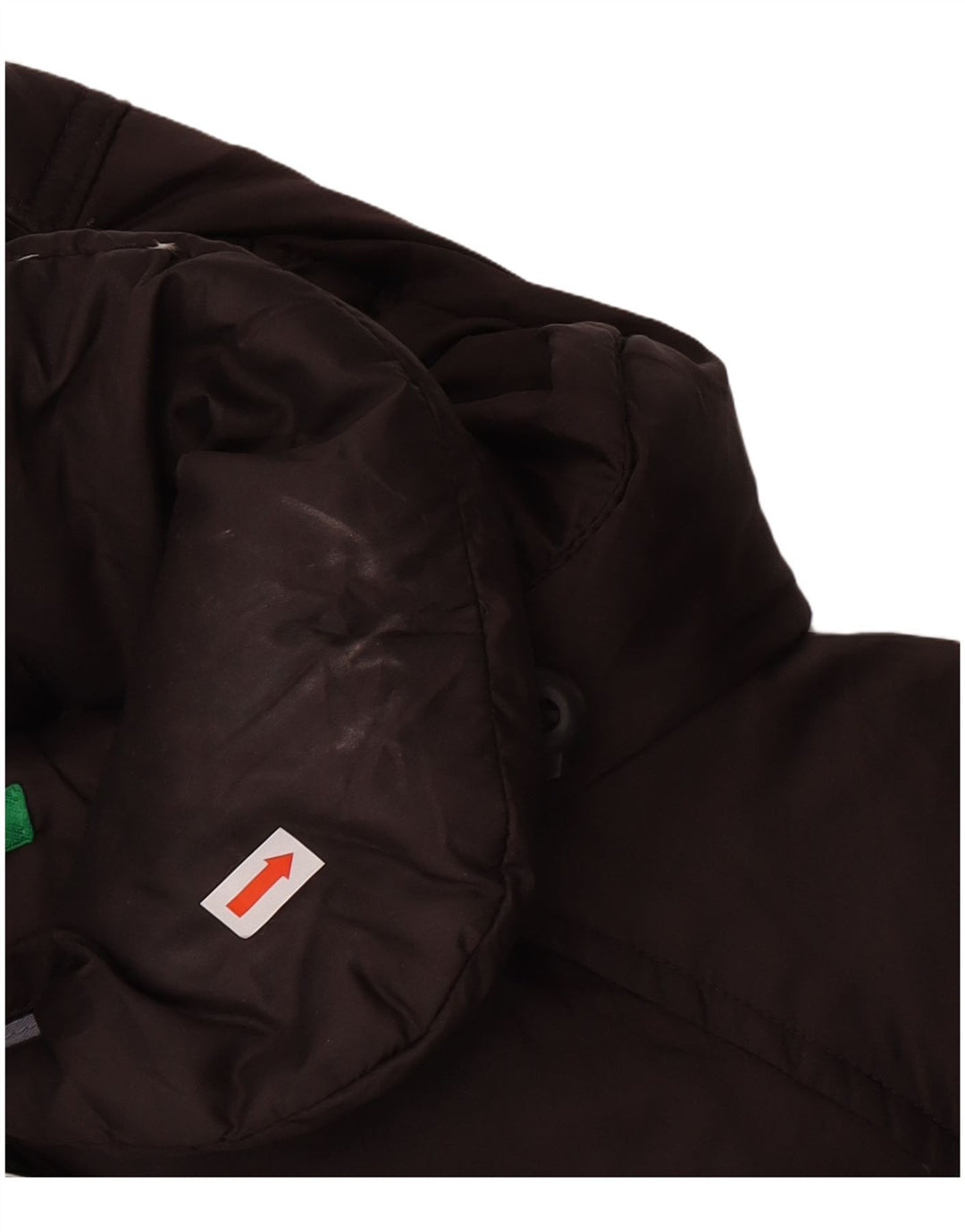 Jaqueta feminina acolchoada com capuz e capuz Benetton UK 10 pequena marrom inverno