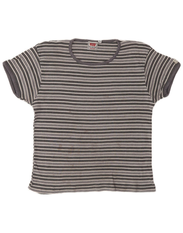 Top Levi's Menina Crop 14-15 Anos XL Listrado Cinza