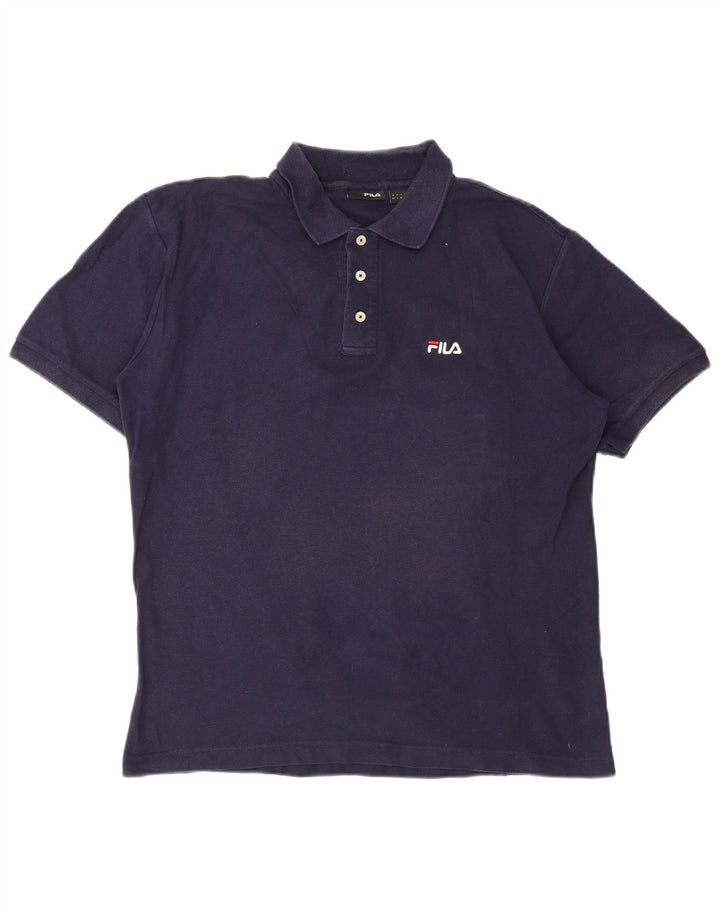 Camisa polo masculina FILA grande algodão azul marinho