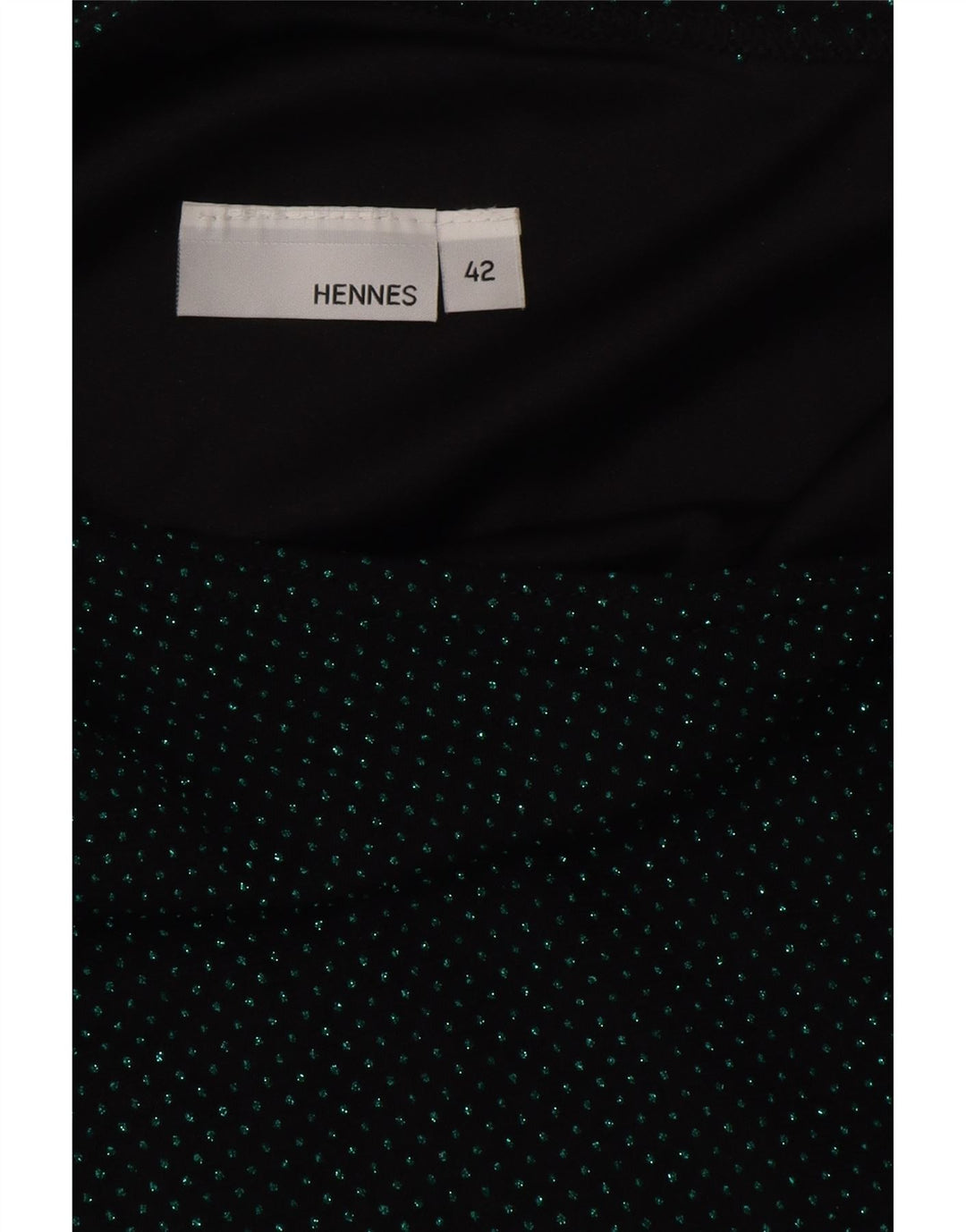 HENNES Vestido maxi feminino de um ombro UE 42 grande preto manchado