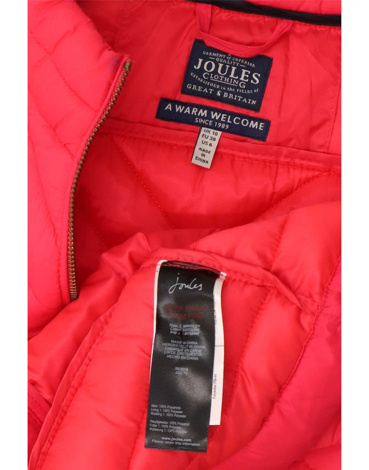 Gilet feminino acolchoado Joules UK 10 pequeno rosa poliamida
