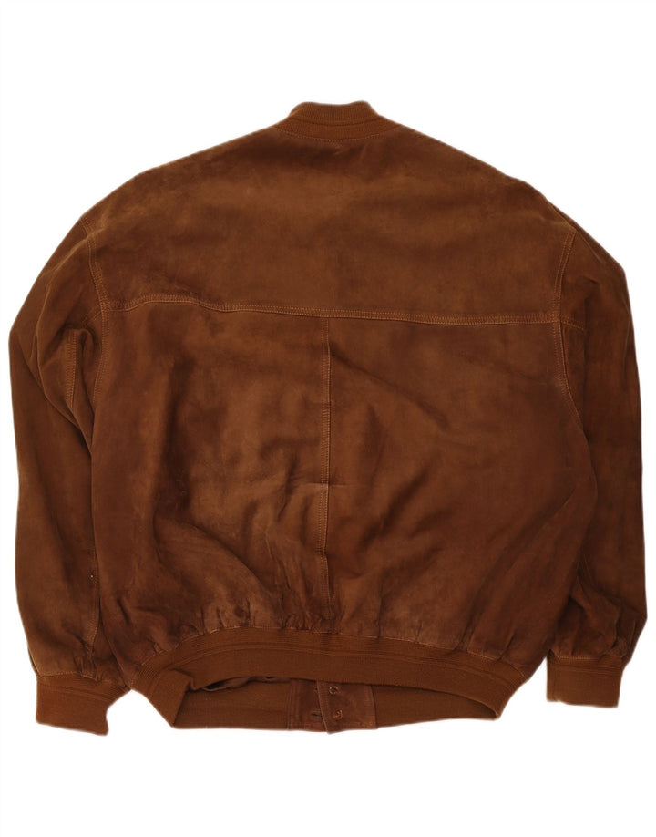 Jaqueta bomber masculina vintage de camurça UK 42 XL marrom