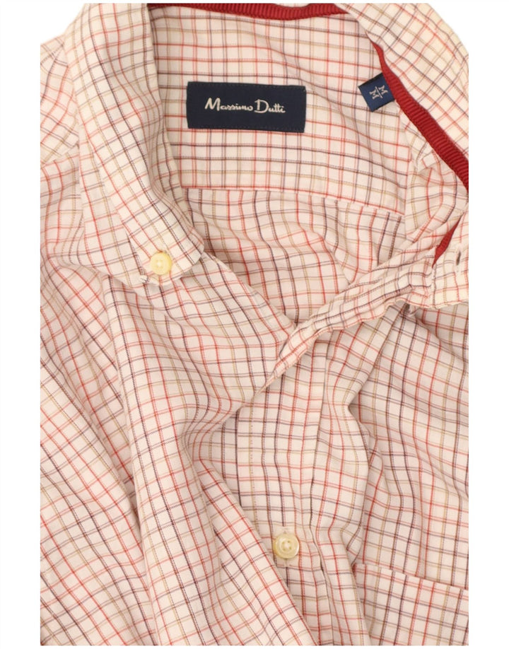 Camisa masculina MASSIMO DUTTI média xadrez multicolorida de algodão