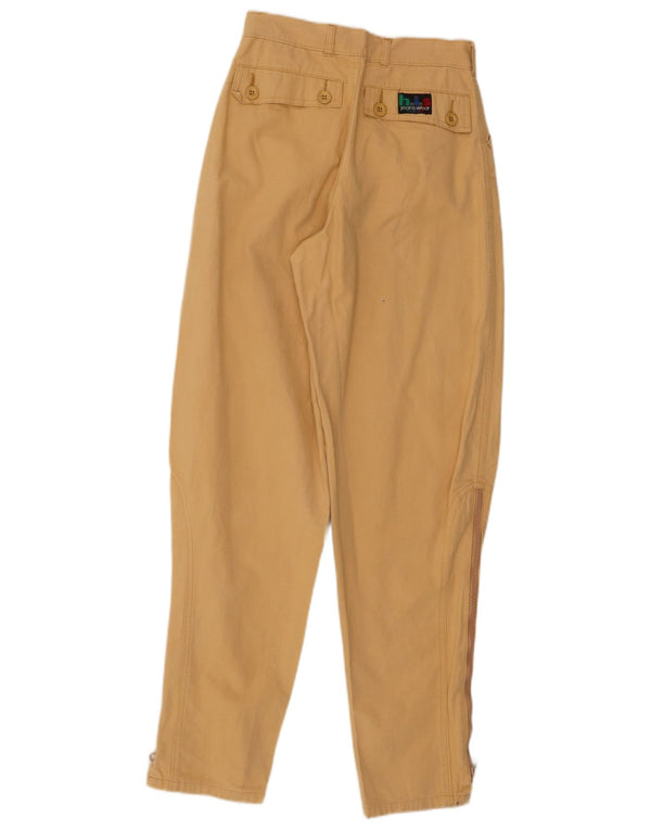 Calça chino feminina H.I.S de cintura alta cônica W26 L30 algodão bege