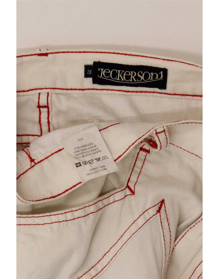 Bermuda masculina Jeckerson com estampa gráfica W28 pequeno algodão branco