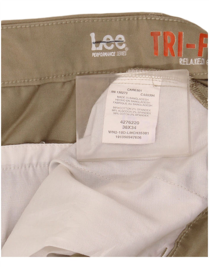 Lee Mens Calças Chino Relaxadas W38 L34 Algodão Bege
