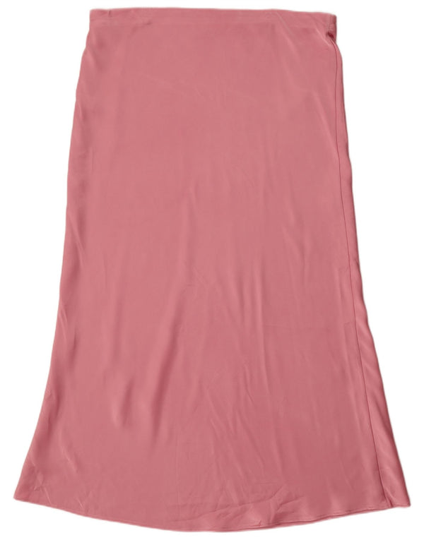 Zara Saia Midi Feminina Cintura Alta XL W32 Poliéster Rosa