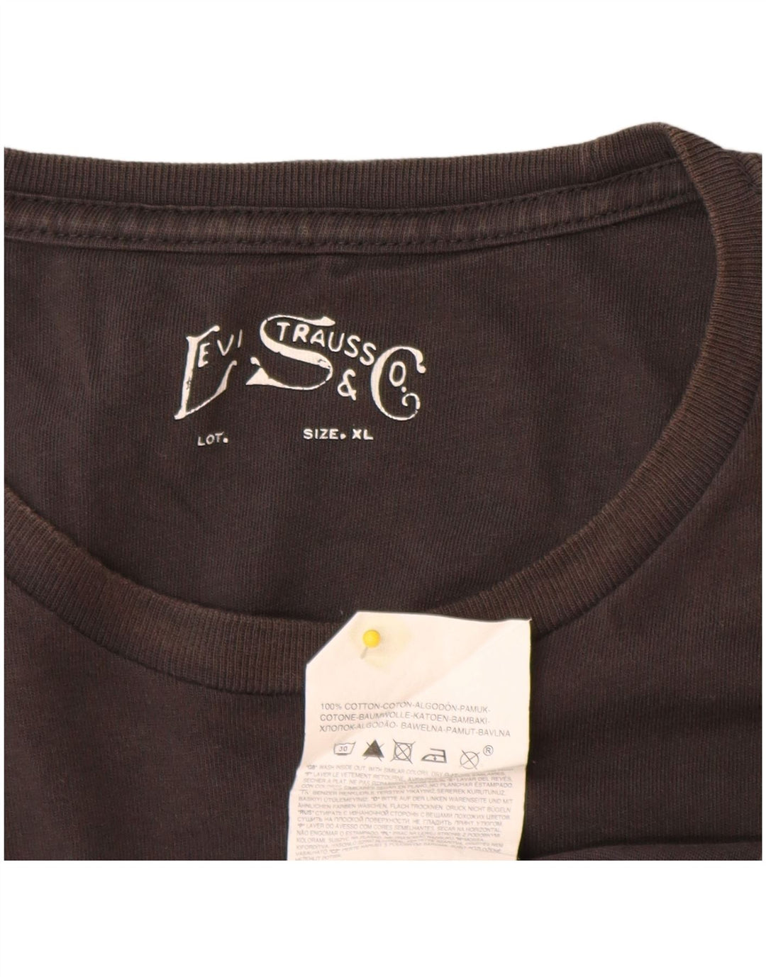Camiseta gráfica masculina Levi's Top XL algodão cinza