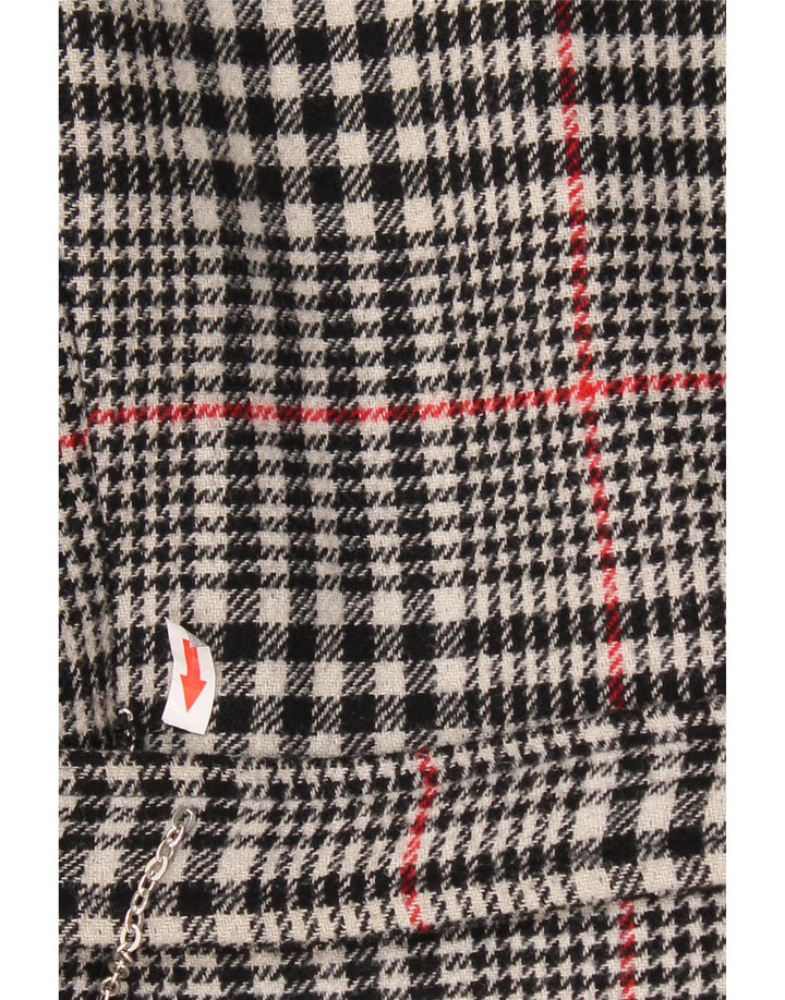 Trench coat feminino vintage com peito duplo IT 46 xadrez cinza grande
