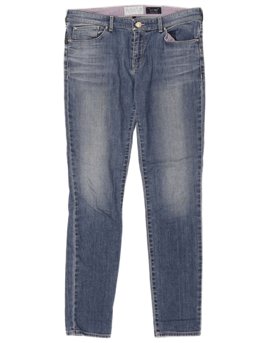 ARMANI Jeans Skinny Feminino W30 L30 Azul Algodão