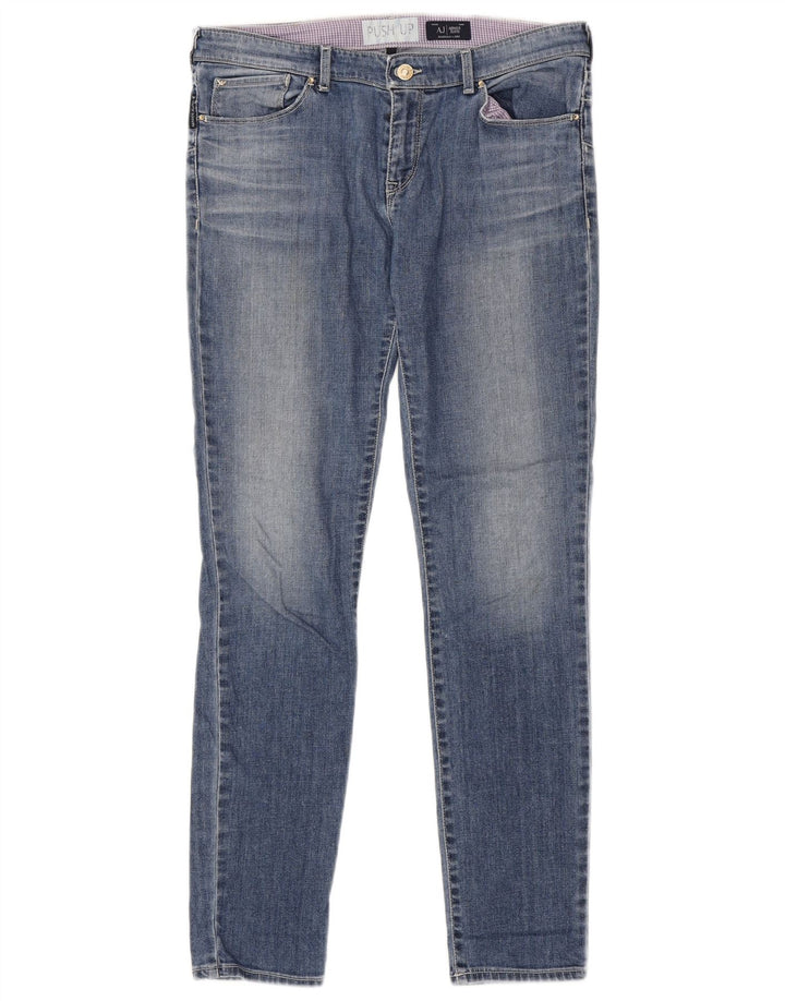 ARMANI Jeans Skinny Feminino W30 L30 Azul Algodão