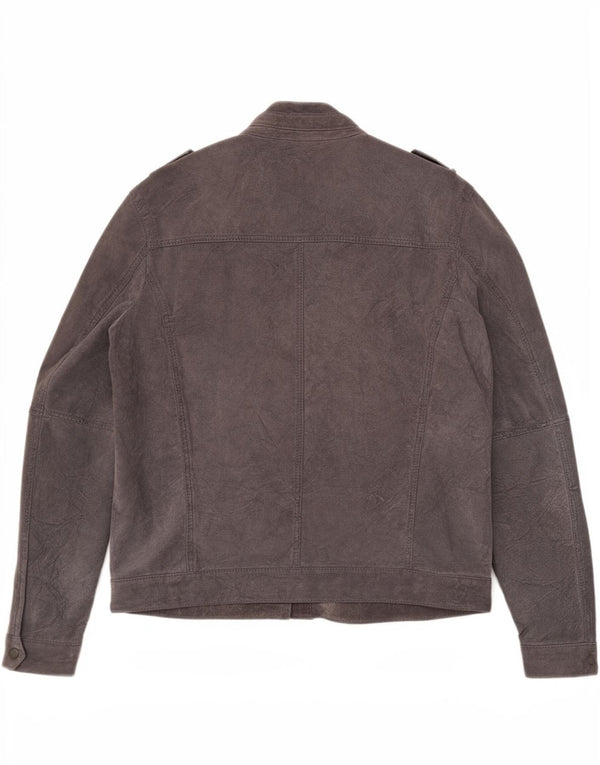 Jaqueta de couro militar masculina Conbipel IT 52 couro cinza grande