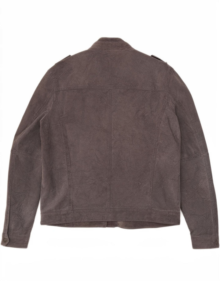 Jaqueta de couro militar masculina Conbipel IT 52 couro cinza grande