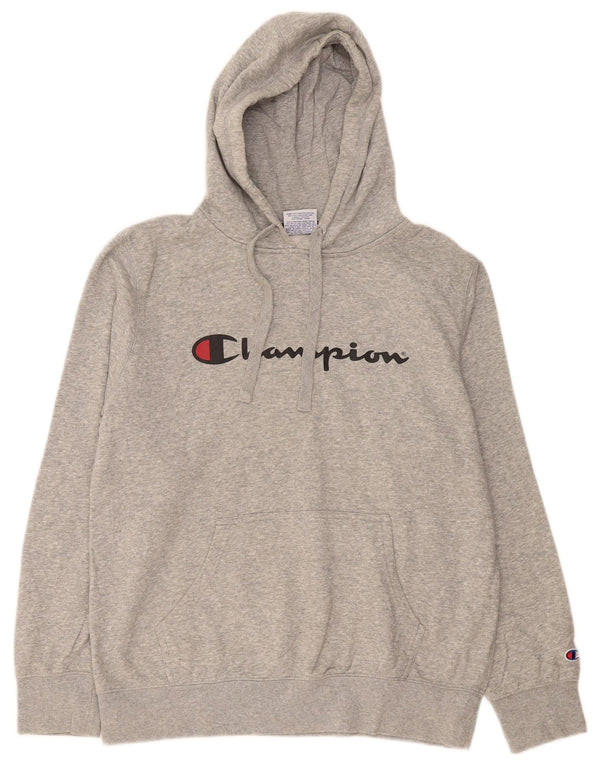 Jumper com capuz gráfico masculino Champion XL cinza algodão