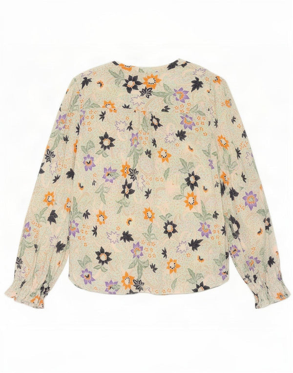 Blusa feminina de manga comprida Marks & Spencer UK 10 pequena multicolorida