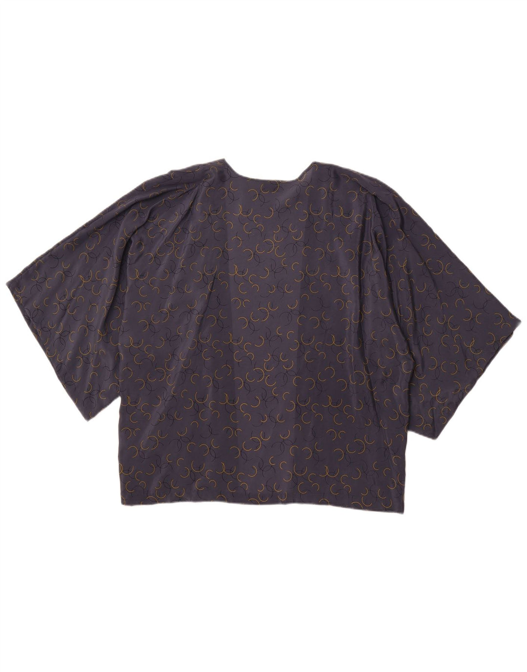 Cardigan feminino de manga curta JIGSAW Reino Unido 18 XL seda geométrica cinza