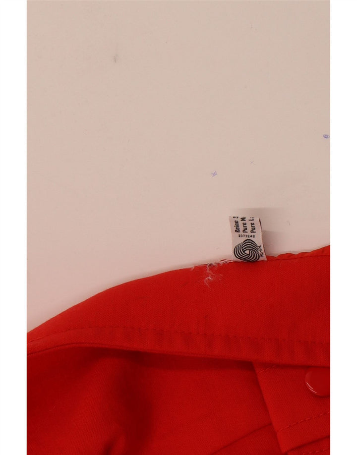 Jaqueta Bolero Feminina Vintage Reino Unido 14 Lã Média Vermelha Nova