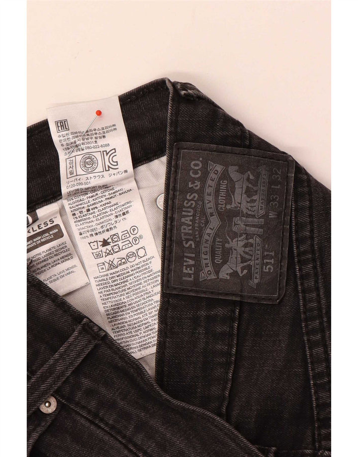 Calça Jeans Levis 511 Slim Masculina W33 L28 Cinza Algodão