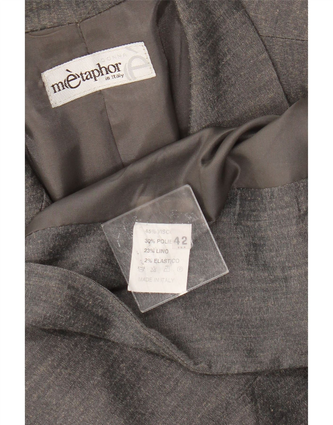 Jaqueta blazer feminina Metaphor Longline com 1 botão IT 42 Viscose cinza médio