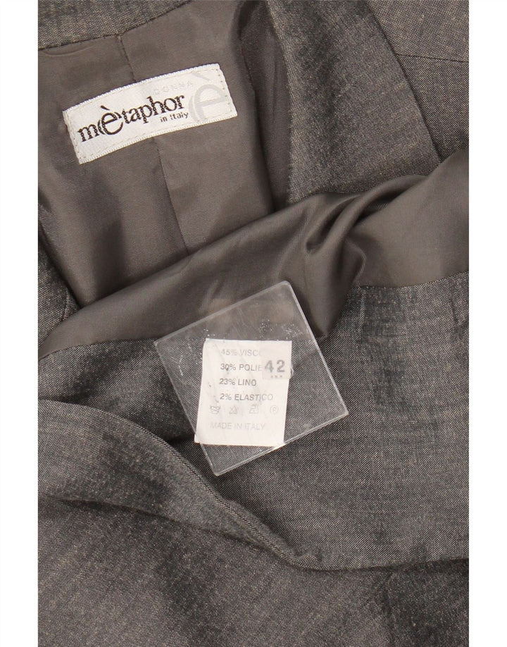 Jaqueta blazer feminina Metaphor Longline com 1 botão IT 42 Viscose cinza médio