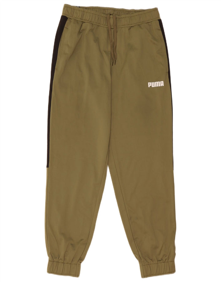 Calça de treino masculina Puma Joggers grande cáqui colorblock poliéster
