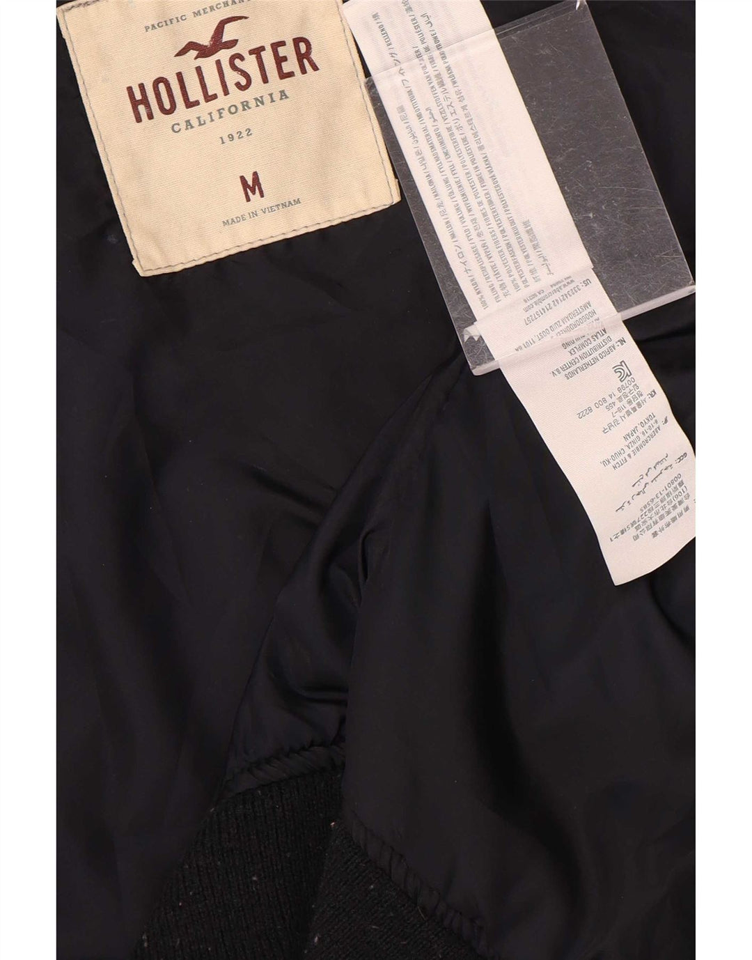Jaqueta bomber masculina Hollister UK 38 poliéster azul marinho médio