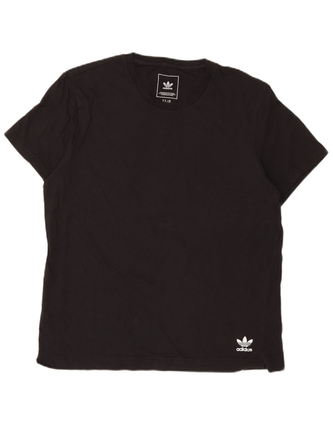 Adidas Mens Camiseta Top Médio Algodão Preto