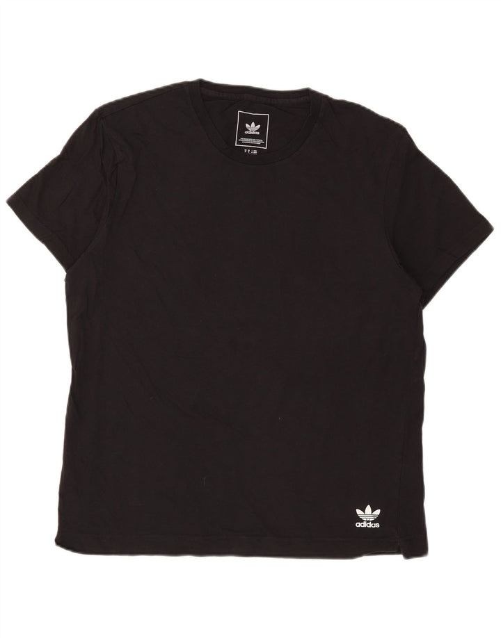 Adidas Mens Camiseta Top Médio Algodão Preto