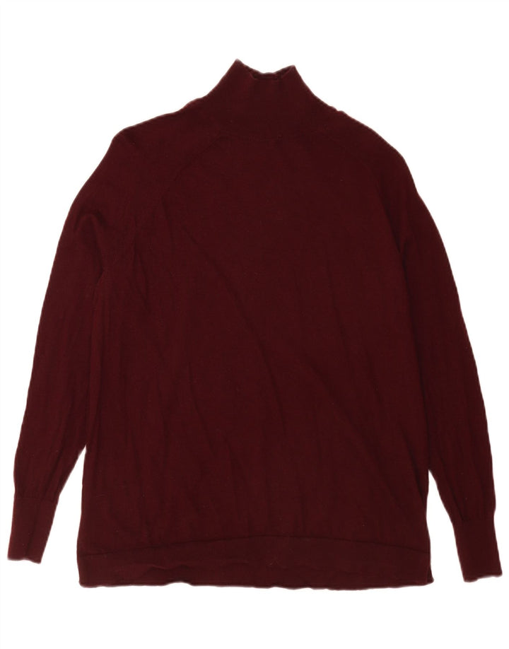 Suéter masculino Massimo Dutti com gola tartaruga XS lã cor de vinho