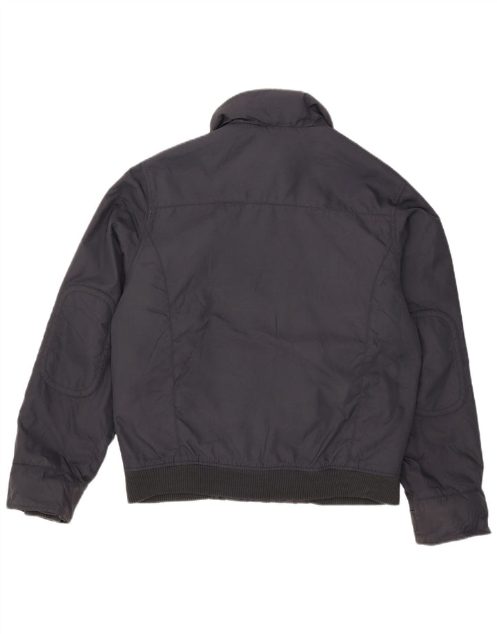 Zara Jaqueta masculina acolchoada com capuz UK 40 grande nylon azul marinho