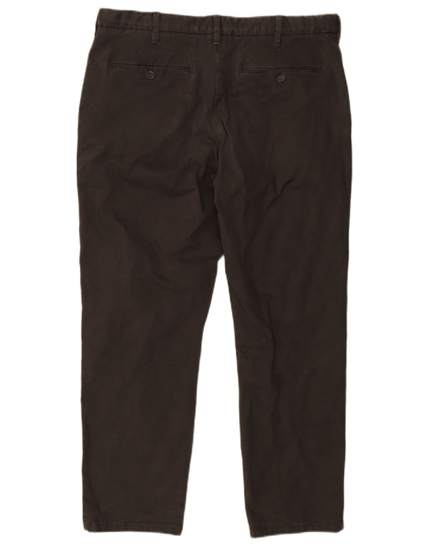 Calça chino reta masculina Marks & Spencer W38 L29 algodão cinza