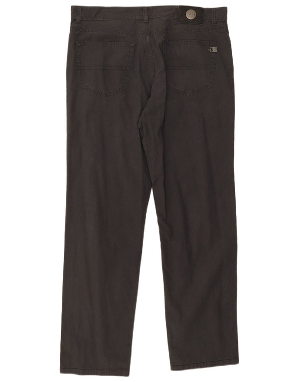 Trussardi Calça masculina reta casual W38 L31 algodão cinza
