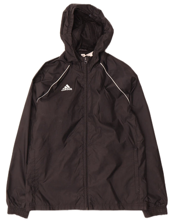 Jaqueta de chuva com capuz para meninos Adidas 11-12 anos preto nylon