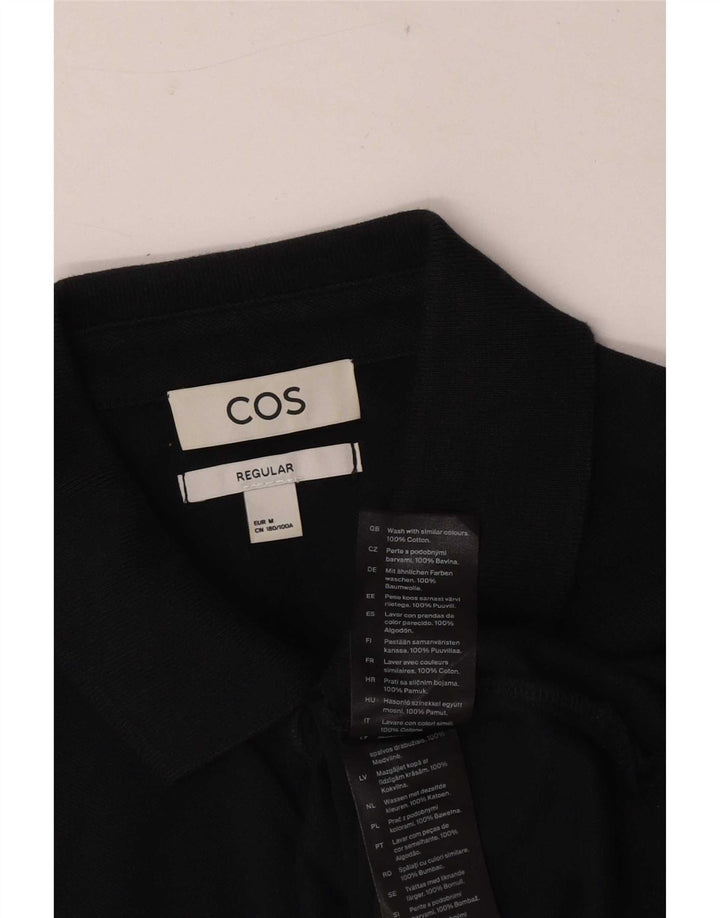 Camisa polo masculina Cos manga curta regular fit algodão preto médio