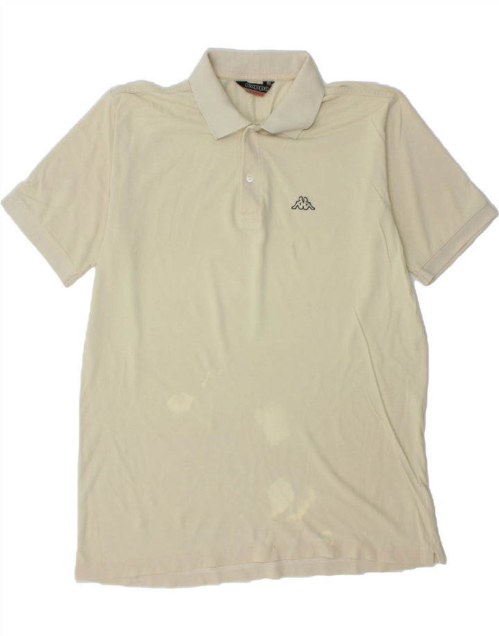 KAPPA Mens Polo Shirt XL Beige Vintage Kappa and Second-Hand Kappa from Messina Hembry 