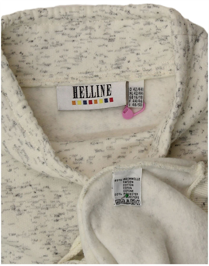 Suéter feminino HELLINE UK 16/18 XL algodão manchado branco