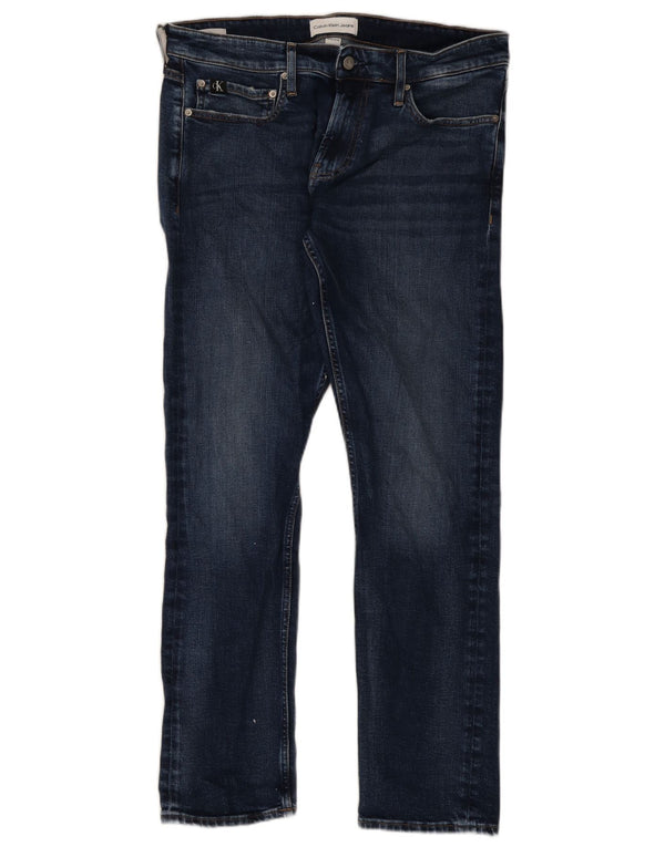 Calvin Klein Masculino Slim Jeans W34 L32 Azul Algodão