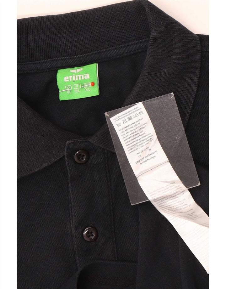 Erima Camisa polo masculina gráfica XL algodão preto
