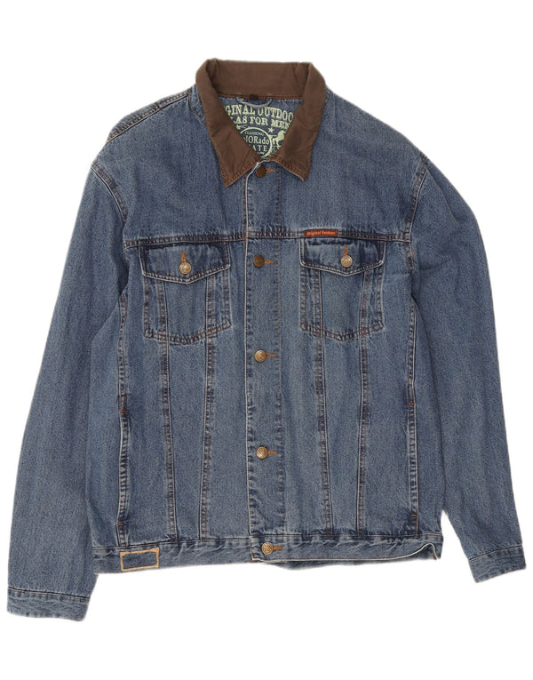 Jaqueta jeans masculina Atlas For Men UK 40 grande algodão azul