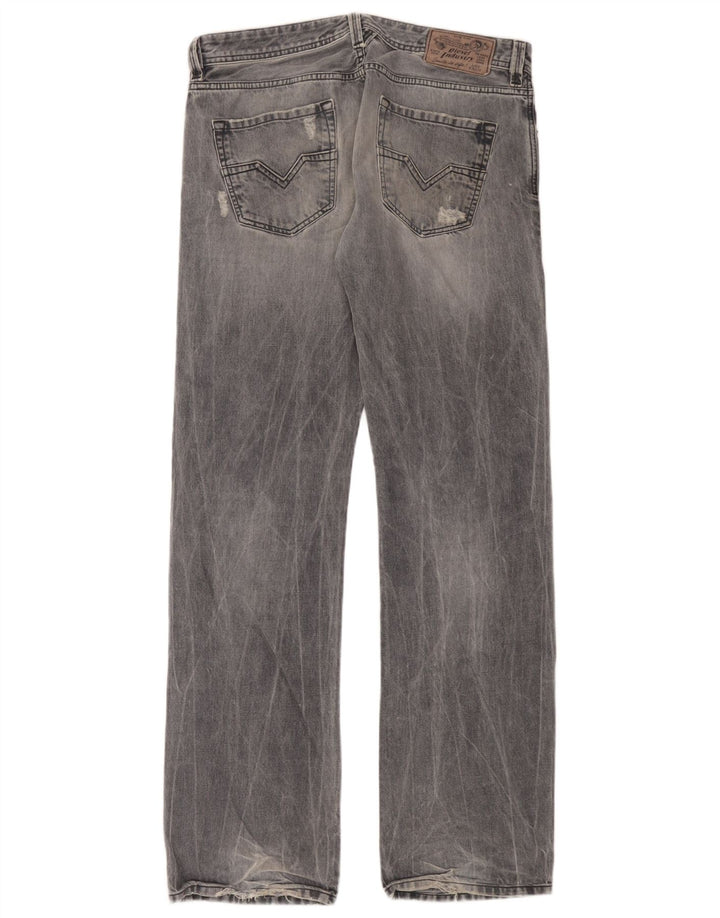 Diesel Mens Distressed Cargo Straight Jeans W32 L34 Azul Algodão