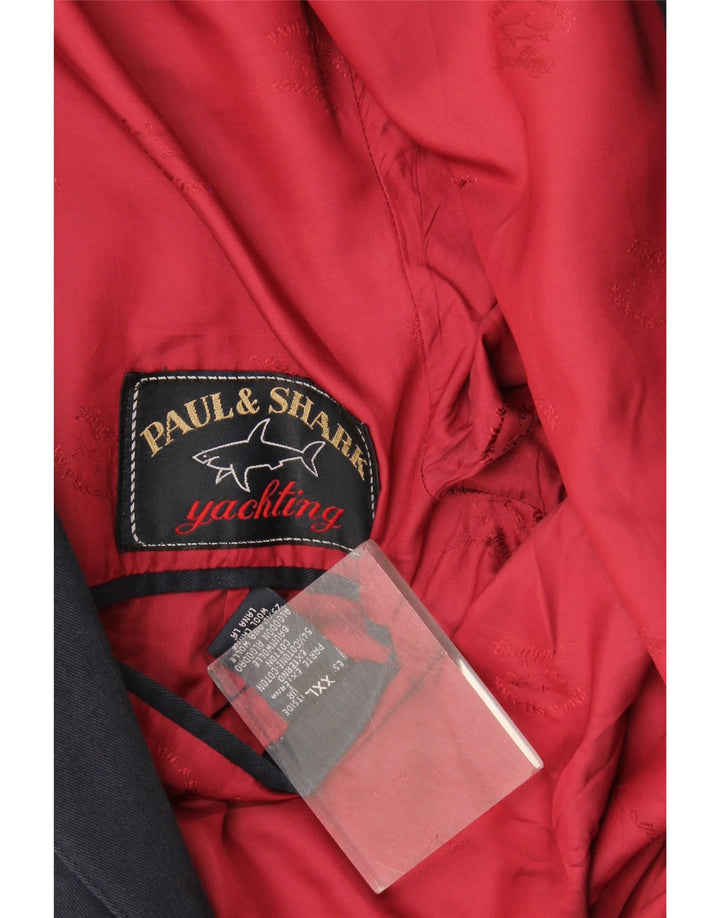 Jaqueta blazer masculina Paul & Shark com 2 botões Reino Unido 44 2XL algodão azul marinho