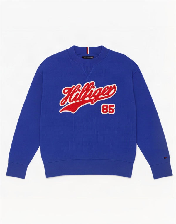 Tommy Hilfiger Meninos moletom gráfico jumper 11-12 anos algodão azul