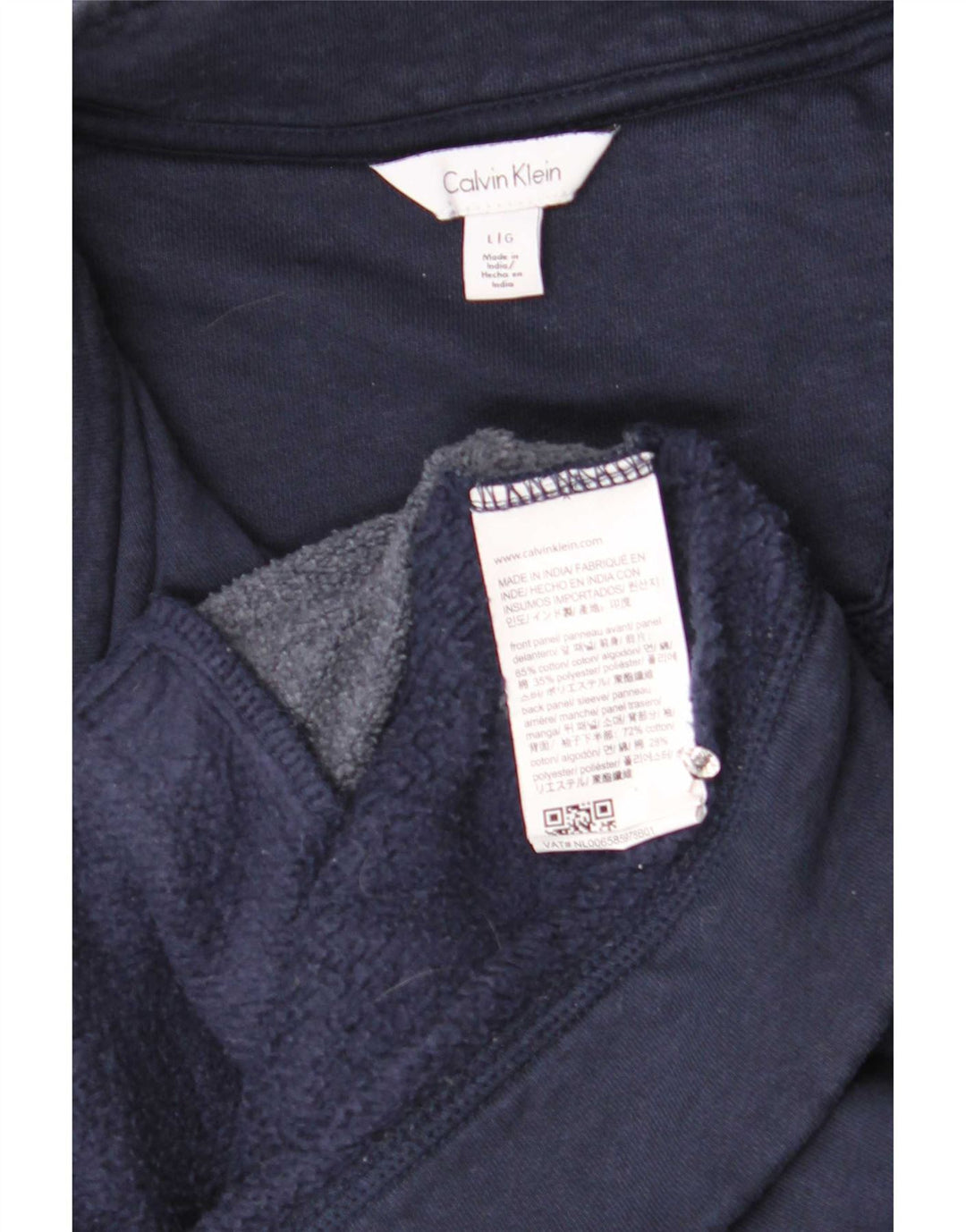 Calvin Klein Jaqueta masculina de agasalho grande algodão azul marinho