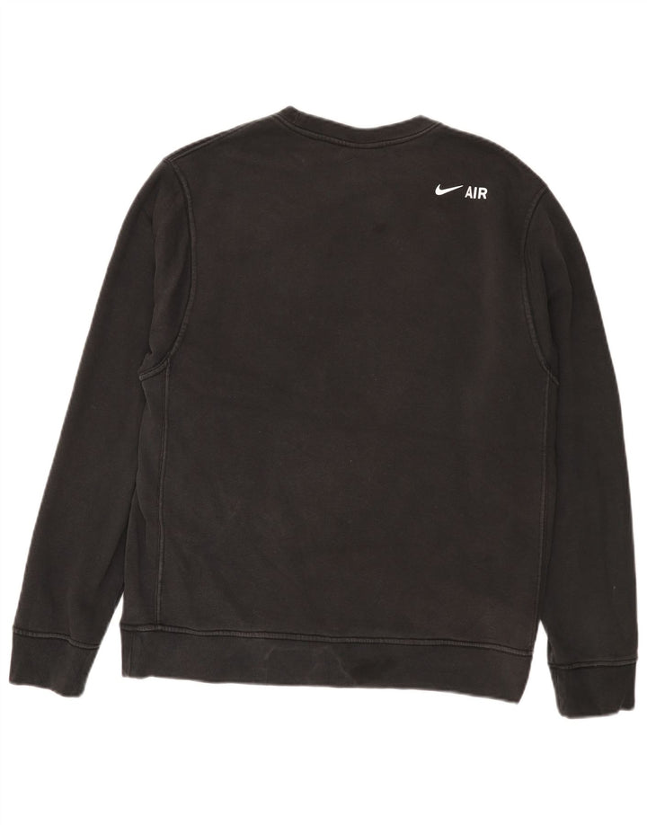 Nike masculino gráfico moletom jumper pequeno algodão preto