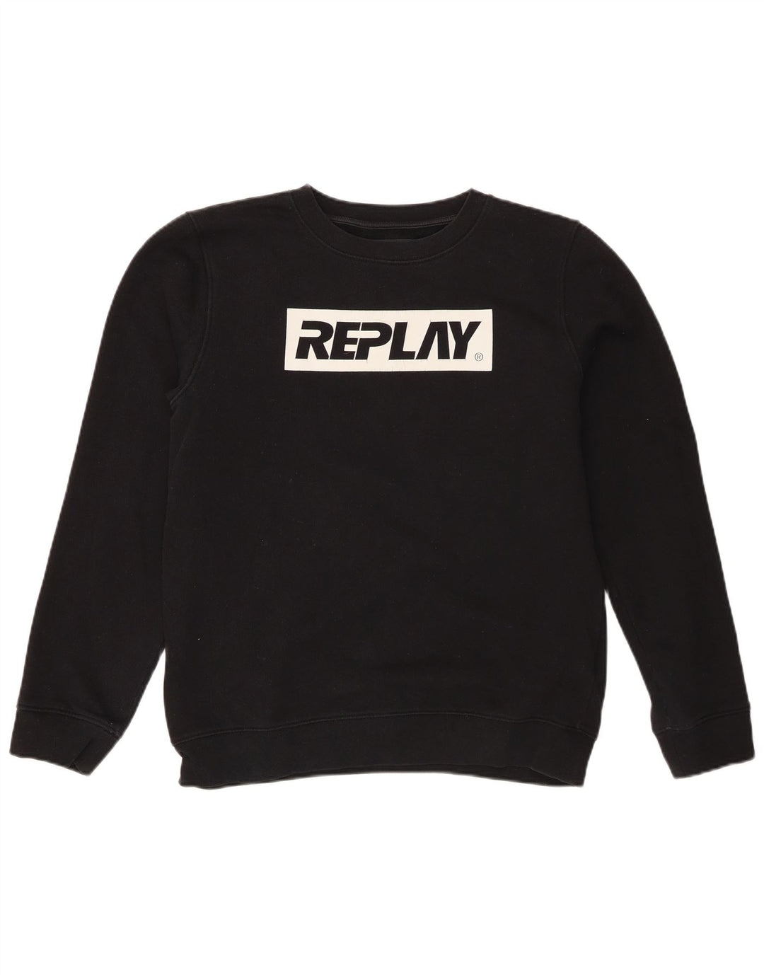 Replay moletom gráfico masculino jumper médio preto